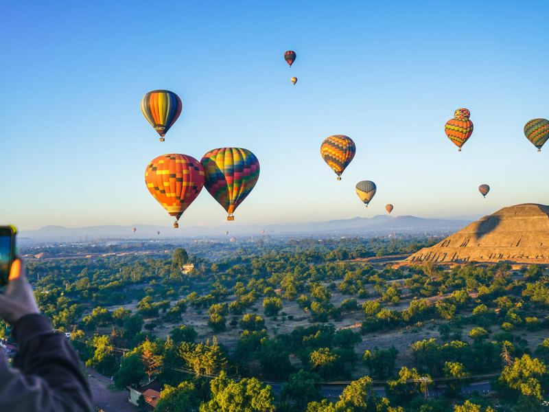 Vuelo en globo en Teotihuacan